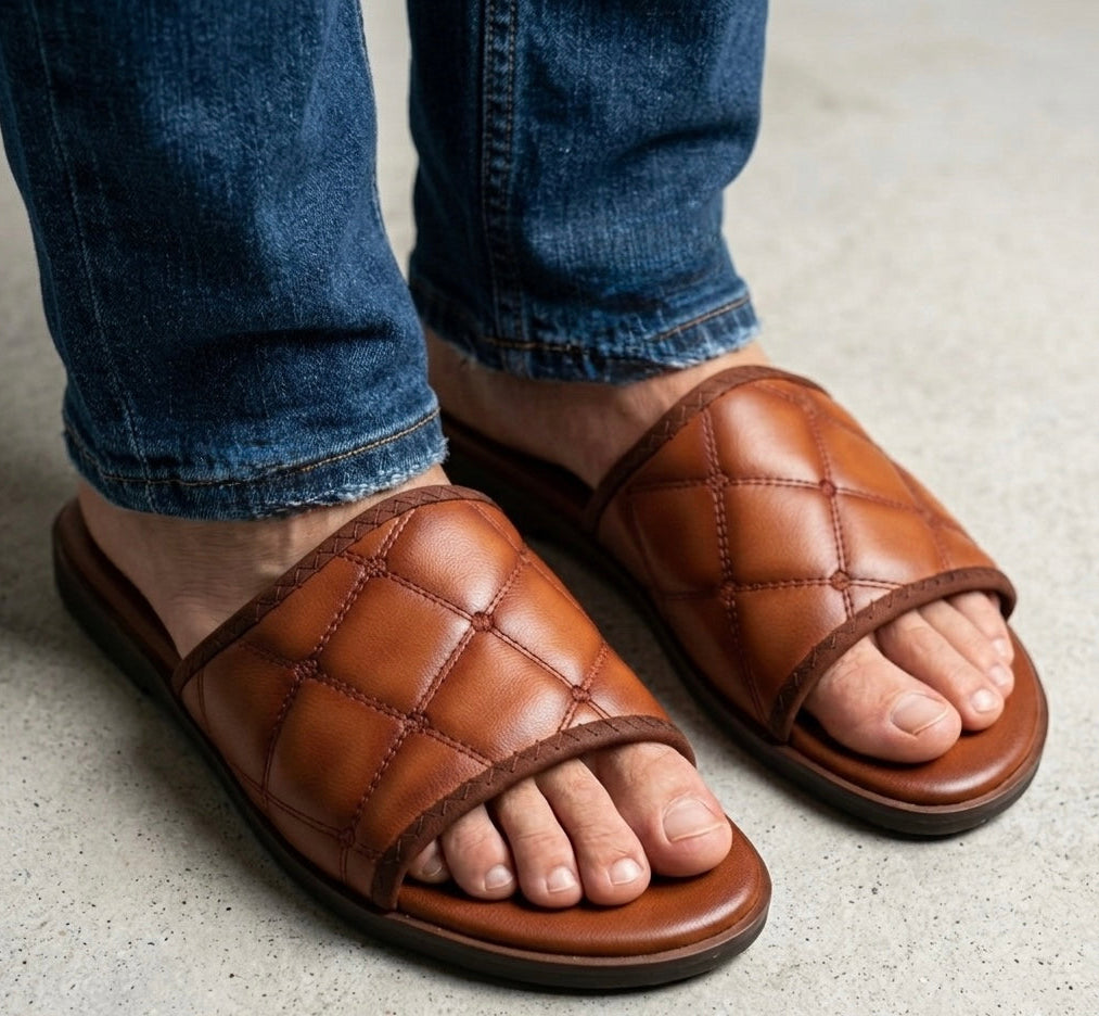 Extreme Comfort Padded Leather Slippers