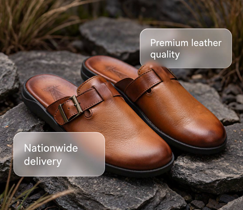 Mules | Premium Grain Leather Slip-On
