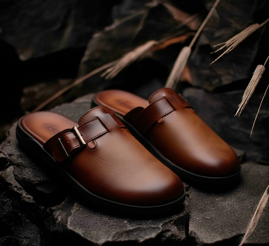 GENUINE LEATHER STRAP MULE