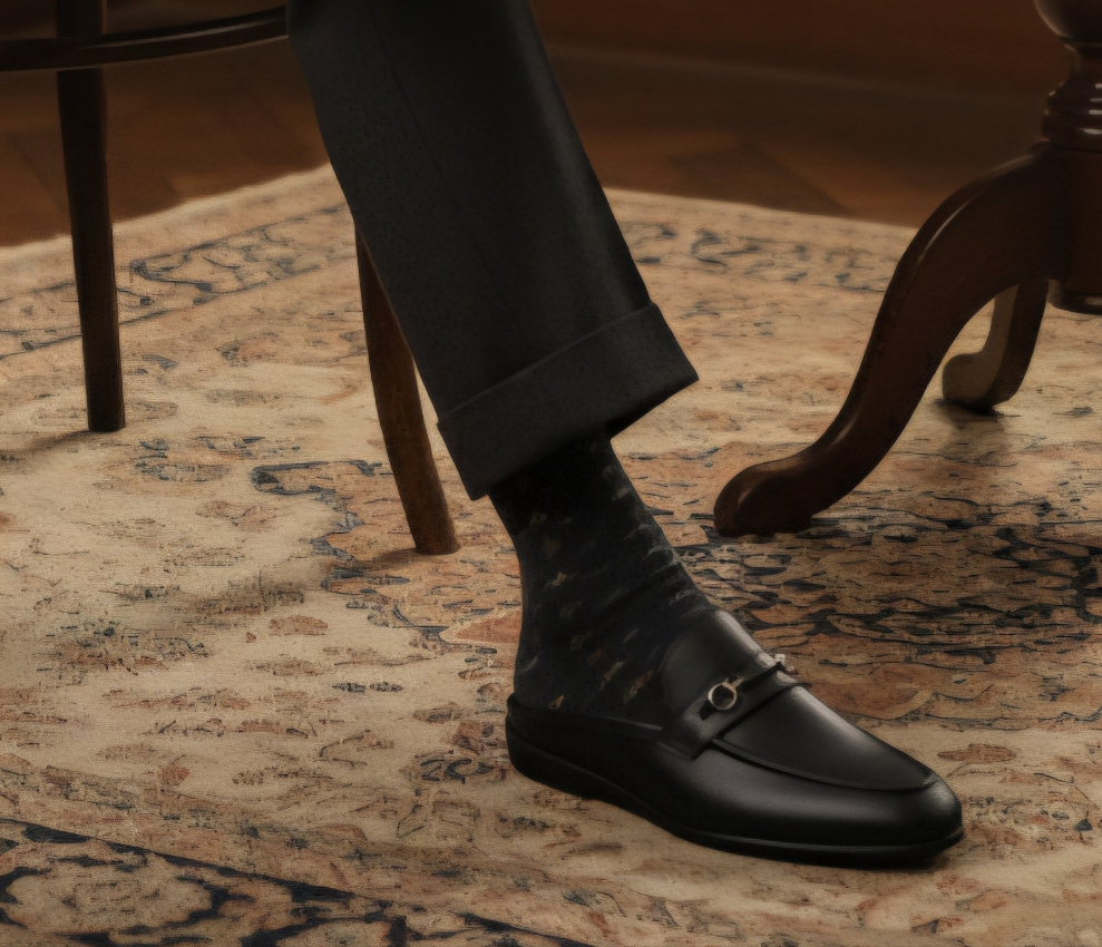 MIB PURE BLACK LEATHER MEDICATED HANDMADE MULE