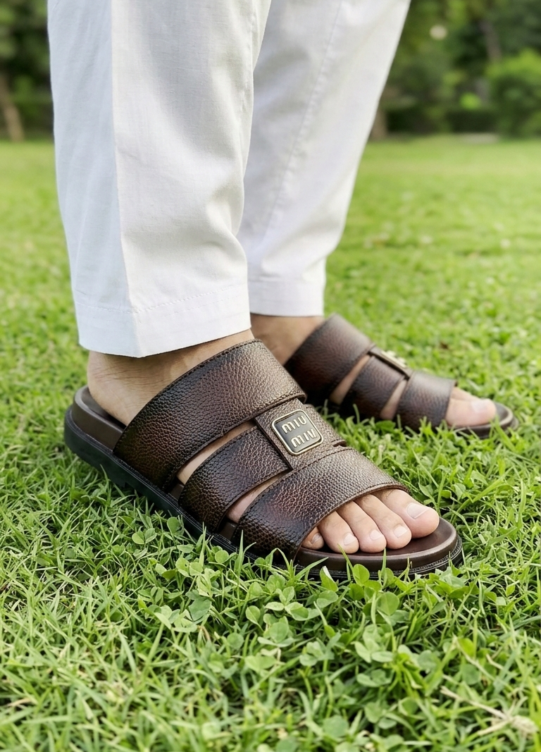 Leather Slippers FS-01 | Soft & Medicated