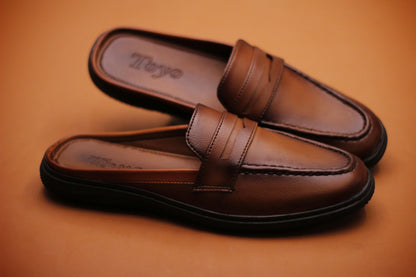 Handmade Leather Loafer Mules For Men | Soft Medicated