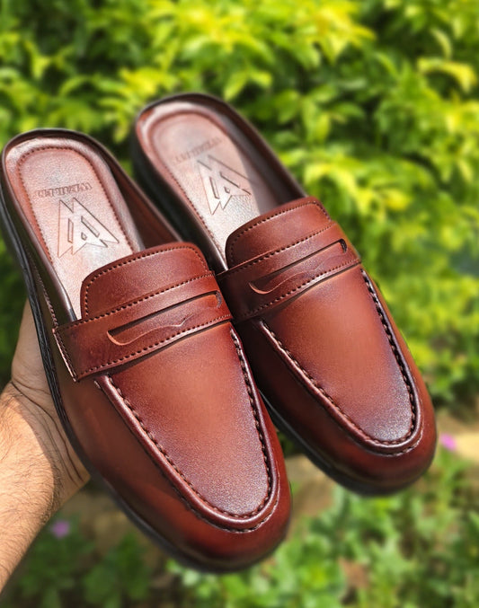 100% LEATHER HANDMADE MULE |  MEDICATED